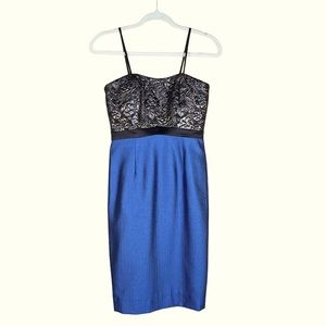 Kay Unger Women’s Silk Blend Textured Cocktail Dress With Spaghetti Straps 2 EUC